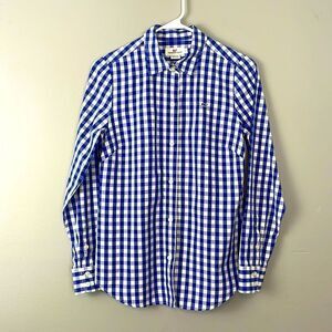 Women’s Vineyard Vines Blue and White Plaid Long Sleeve Buttoned Shirt. Size 0